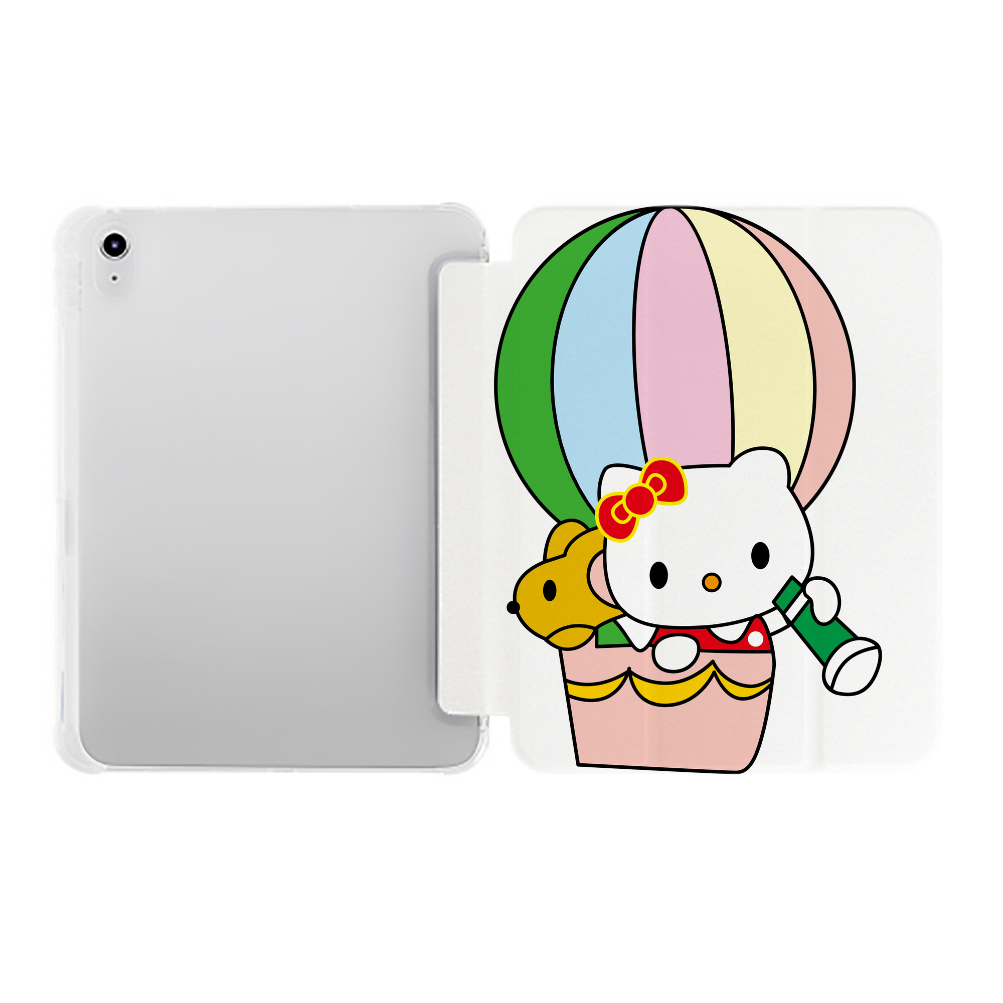 （画像用） Hello Kitty ハローキティ IPad ケース ペン収納付き 三つ折りスタンド PUレザー×シリコン 対応機種9.5/10.5/10.9インチ